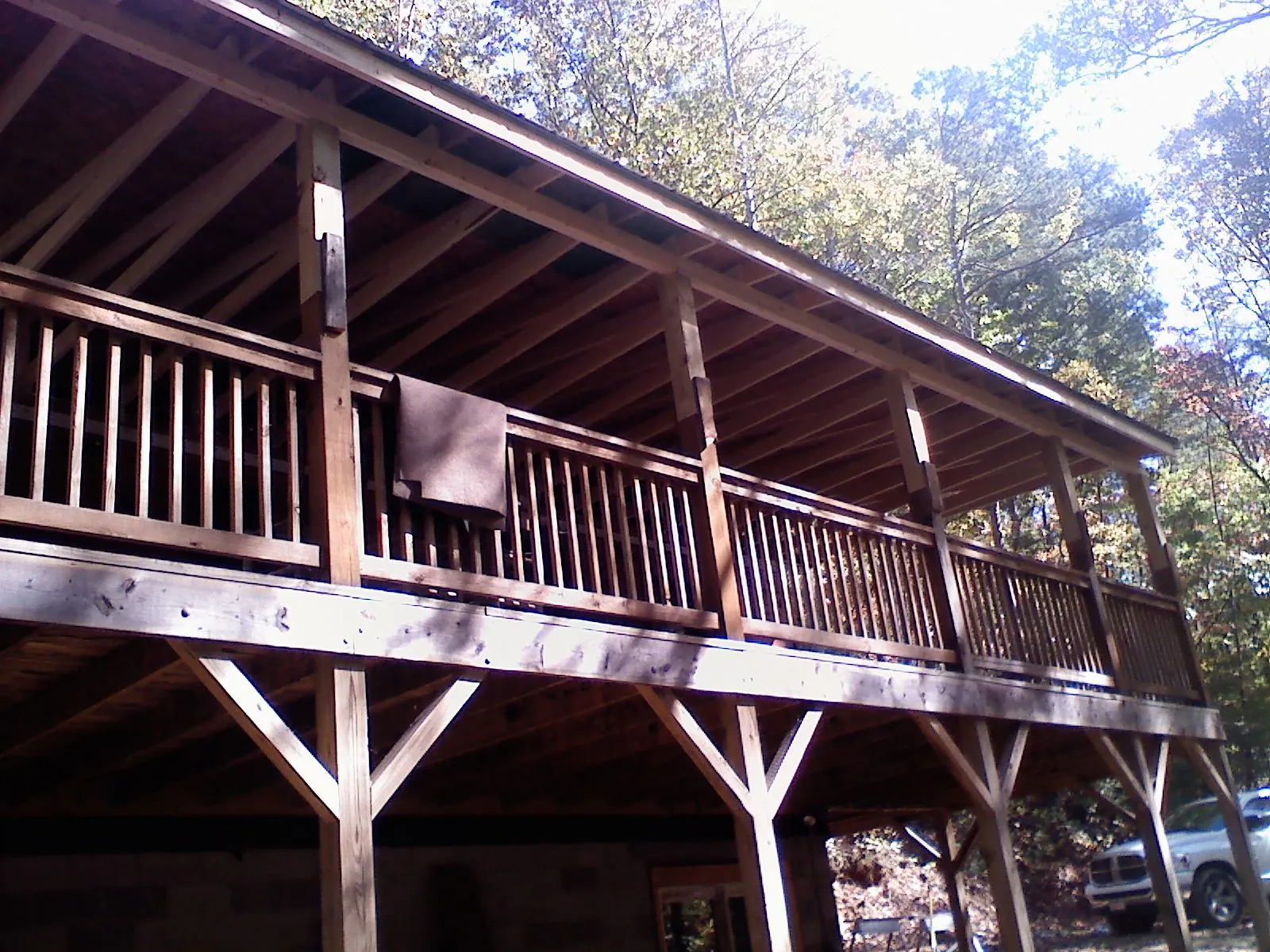 Timber framing under a new elevated porch and deck — Roof Leak Repair in Lake Charles by Roofing Brothers